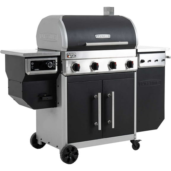 Lifetime 4 Burner Gas Grill and Wood Pellet Smoker Combo