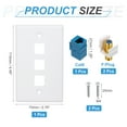 thumbnail image 2 of Cat 6 Ethernet Wall Plates, 3 Port 2 F-Plug RJ45 Key-stone Jack Wall Plate,White, 2 of 6