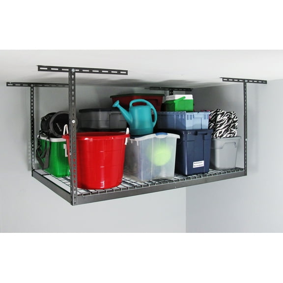 MonsterRax 4x6 Overhead Storage Rack - Hammertone - 18" - 33" Drop Down