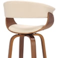 thumbnail image 3 of Armen Living Julyssa 26" Faux Leather/Wood Swivel Counter Stool in Cream/Walnut, 3 of 9