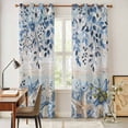 thumbnail image 3 of Blue Coastal Starfish Kitchen Curtains Window Panels, Beach Nautical Shell Eucalyptus Vintage Insulated Window Treatment Curtain, Grommet Curtains for Bedroom/Living Room/Bathroom, 2 Piece 42"Wx84"L, 3 of 8