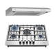 thumbnail image 1 of Combo Parrilla de Gas 5 quemadores de 76 cm y Campana para cocina de pared 80cm Acero Inoxidable EUROGAR EU80CAEU5AI, 1 of 11