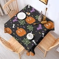 thumbnail image 2 of Happy Halloween Square Table Cloth Waterproof Spillproof Tablecolths Evil Pumpkin Ghost Table Cover for Dining Kitchen Restaurant Birthday (52x52 Inch), 2 of 6