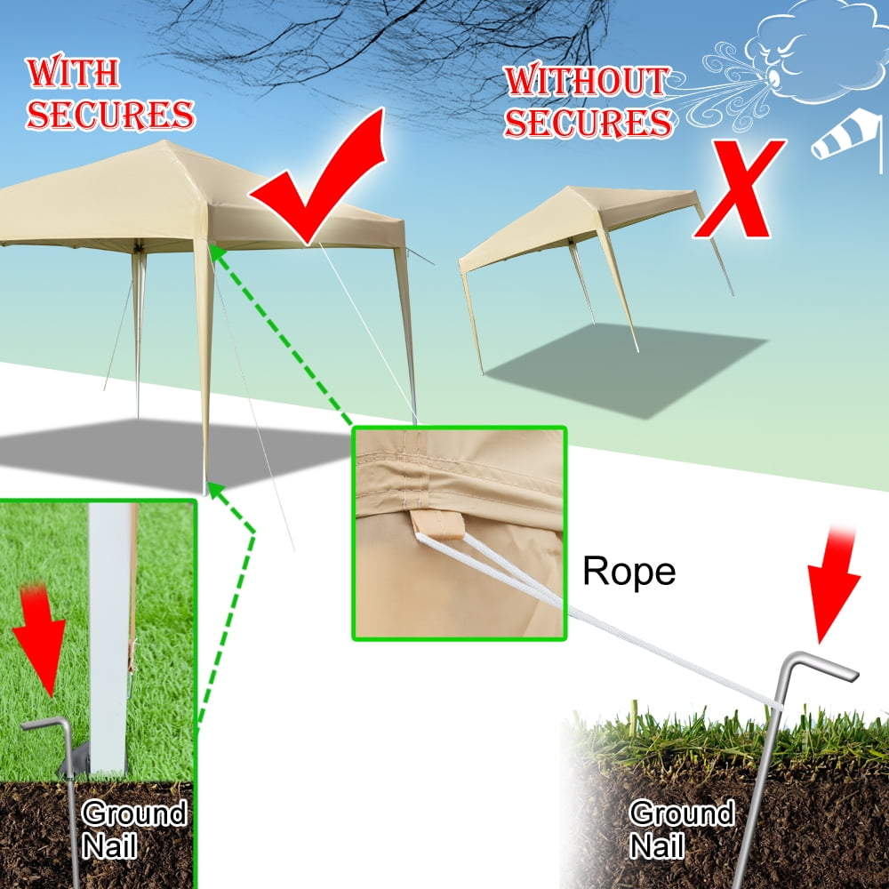 Kadyn Waterproof Tent, 10' x 10' practical waterproof right-angle folding tent for Wedding, Khaki Camping Shelters Kadyn Waterproof Tent, 10' x 10' practical waterproof right-angle folding tent for Wedding, Khaki Camping Shelters