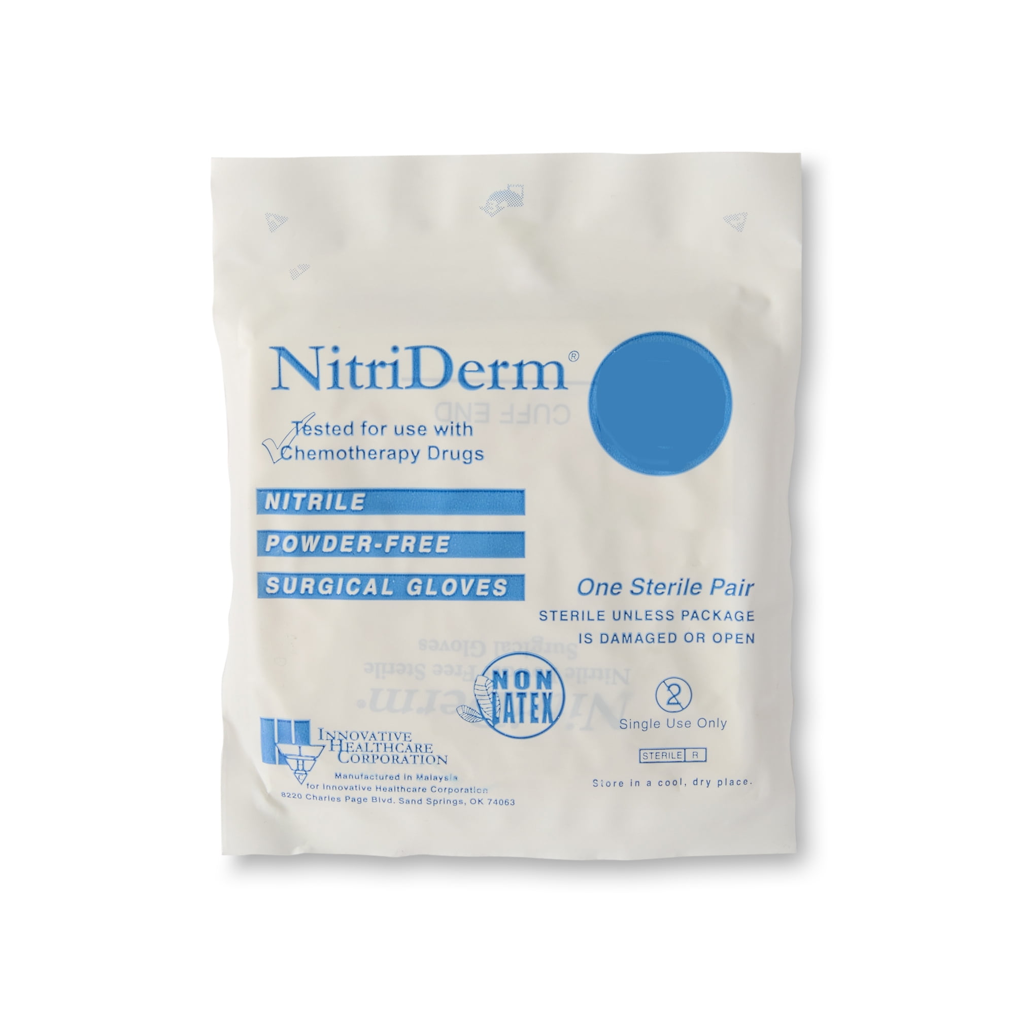 NitriDerm Disposable Sterile Nitrile Surgical Glove Standard Cuff Length SIZE 6.5 135265 50 per Box