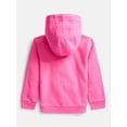 thumbnail image 2 of Wonder Nation Baby and Toddler Girls Zip Hoodie, Sizes 0M-5T, 2 of 3