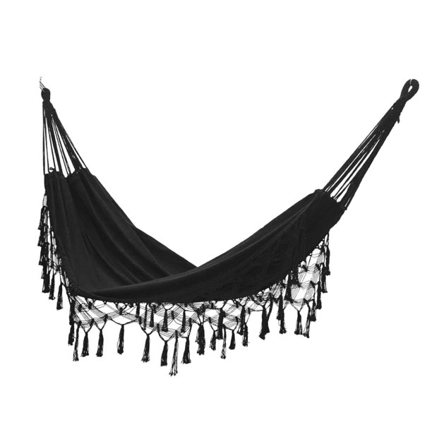 Hamaca brasileña de macramé con flecos, 2 personas, lona, columpio, red, columpio, cama para dormitorio, playa, viajes, exterior, hogar, patio 7874 x 5906 pulgadas DYNWAVEMX Hamaca con flecos
