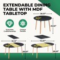 thumbnail image 4 of Extendable Dining Table - Black MDF & Wood Legs - 100/140/180x100x75cm - Modern Kitchen/Dining Room Table for Versatile Use, 4 of 11