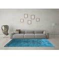 thumbnail image 3 of Ahgly Company Indoor Round Oriental Light Blue Industrial Area Rugs, 8' Round, 3 of 4