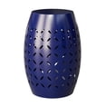 thumbnail image 2 of Hassch Outdoor Side Table, 9.4 inch Round End Table with Hollw-Out Design, Indoor & Outdoor Metal Table for Patio Garden Backyard, Blue, 2 of 8