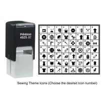Printtoo Personalized Sewing Theme Icons Rubber Stamp Self Inking Stamper 24 mm-Blue
