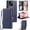Blue, variant on For iPhone 15 Wallet Case,Crossbody Strap Diamond Patterned PU Leather Flip Cover with RFID Blcoking Card Slots Cash Pocket Wrist Strap Kickstand Phone Case for Women Girls,Black