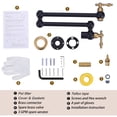 thumbnail image 6 of Wowow Wall Mounted Pot Filler with 2-Handles Double Joint Swing Arm in Black and Gold, 6 of 6