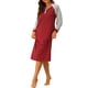 thumbnail image 3 of INSPIRE CHIC Vestido de salón para mujeres, pijama tipo sleepshirt, con mangas largas, cuello Henley, camisones con bolsillos, XL Rojo, 3 of 6