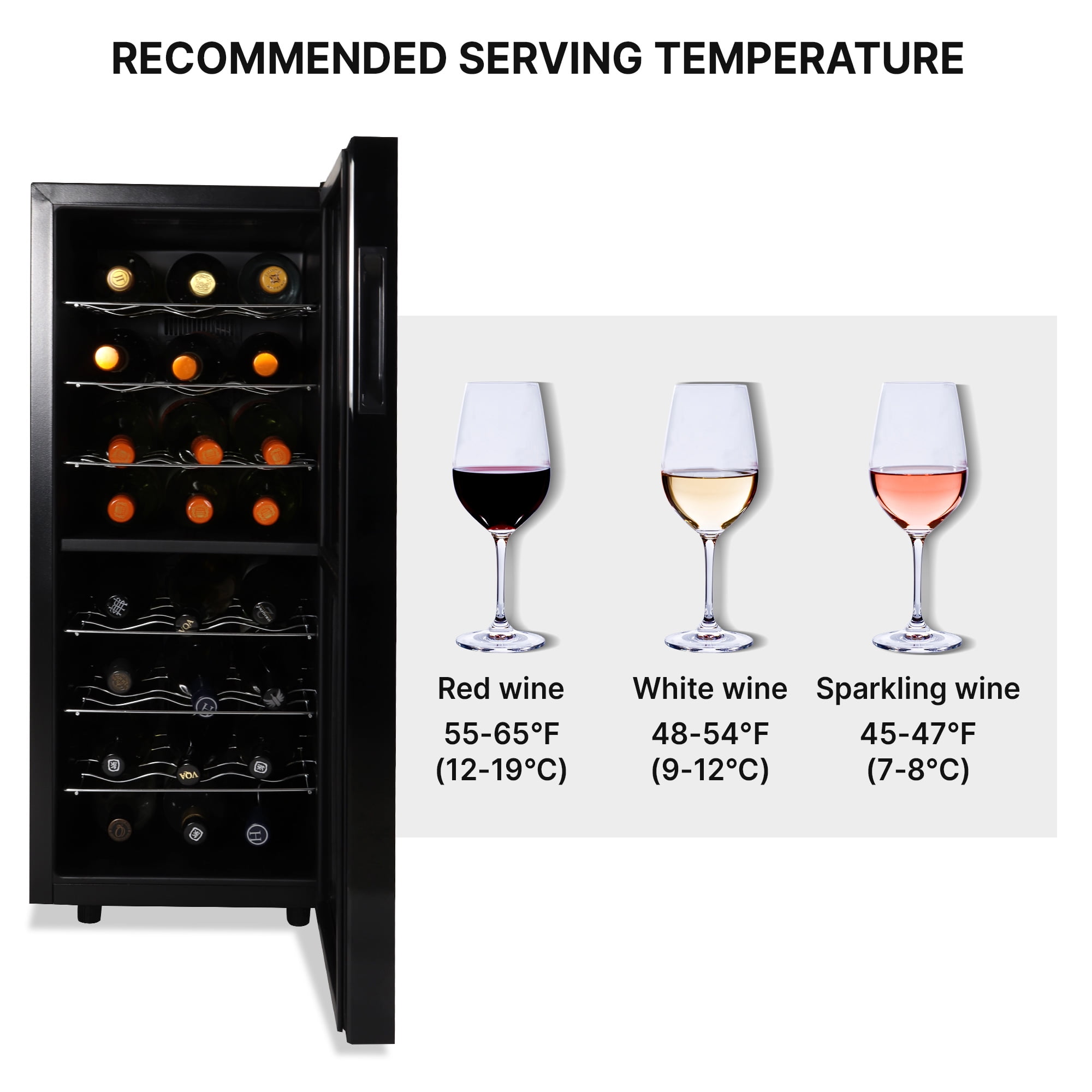 Sommelier 24 Bottle Dual Zone Wine Cellar Black