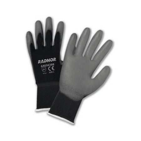 

Radnor X-Large 15 Gauge Gray Polyurethane Palm Coated Work Gloves With Black Nylon Liner And Knit Wrist 12 Pair / Dozen (9 Dozens)