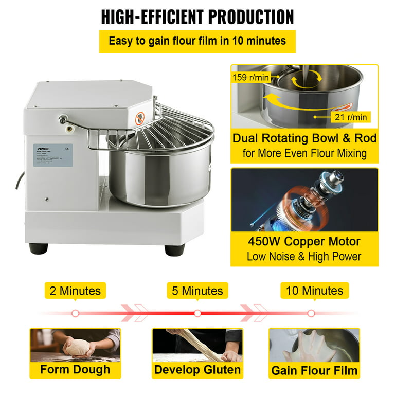 Electric Dough Kneader Stainless Flour Mixing Maker Food Blender