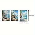 thumbnail image 4 of 3pcs Coastal Charm Canvas Art Prints - Lighthouse, Old Boat & Sailboat Wall Decor for Living Room, Bedroom, Home Office - Frameless Ink Painting Posters, Beach Theme Decor, 4 of 4