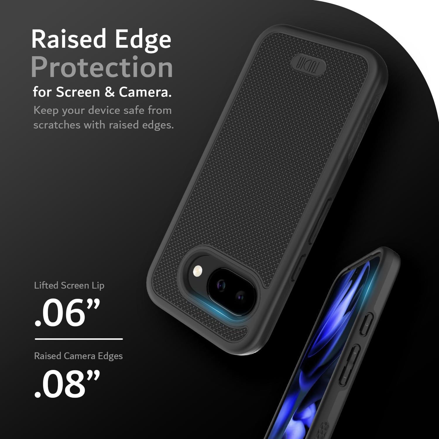 TUDIA MergeGrip for Google Pixel 9A Case 2025 Heavy Duty Dual Layer Cover - Matte Black