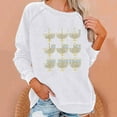 thumbnail image 2 of Darzheoy Womens Solid Graphic Tops Hanukkah Loose Long Sleeve Color Block Printed Trendy Drop Shoulder Blouse Shirt, 2 of 4
