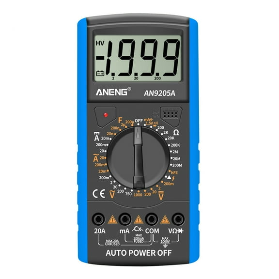 ANENG AN9205A Digital Multimeter with Back Support and Non-Slip Design Blue