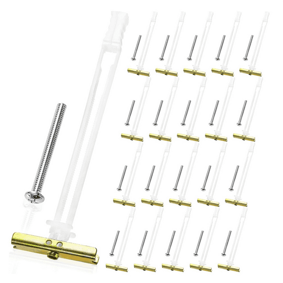 Lot de 20 Ancrages pour Cloison Sèche avec Boulons Inclus pour Montage TV, Armoires, Supporte jusqu'à 265lbs Chacun en 1/2 Po Cloison Sèche