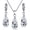 White, variant on HUANLEDASH Silver Drop Jewelry Set for Women Cubic Zircon Teardrop Dangle Earrings And Necklace Set for Wedding Bridal Accessories