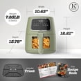 thumbnail image 4 of Kitchen Elite 5.5 qt Digital Air Fryer, Countertop Cooker With LED Screen, Green, 4 of 7