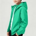 thumbnail image 6 of AHTJRT 2 Pcs Rain Jacket for Kids Lightweight Outdoor Climbing Hiking Travel Windbreaker Coats Softshell Full Zip Hooded Outerwear Jackets Dark Green#01 4-5 Years, 6 of 9