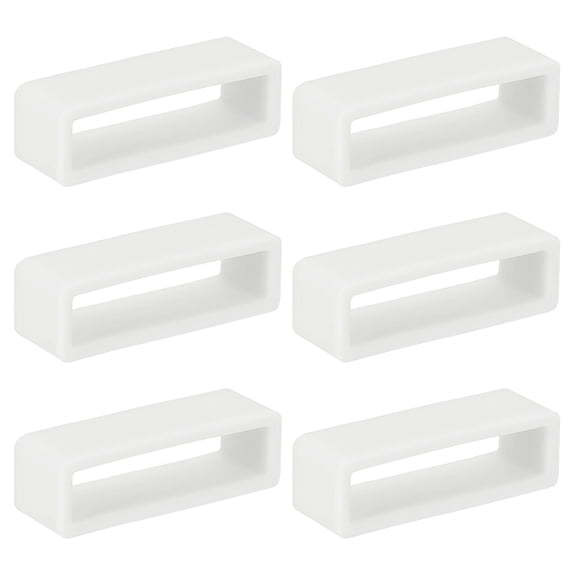 Uxcell 6 Pcs Watch Band Holder Loop, 26mm Silicone Replacement Fastener Rings Watch Band Strap Keeper, White