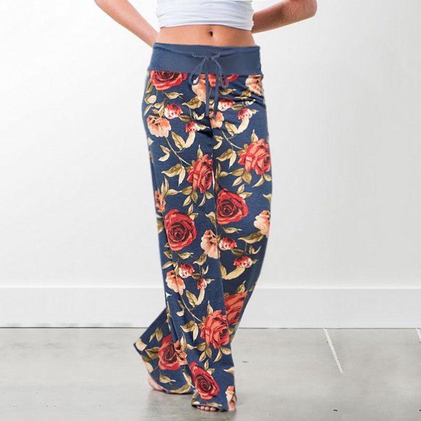 nike lounge wide leg pants in navy and white stripe