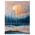 thumbnail image 7 of Abstract Ocean Flannel Blanket for Bed,Travel and Camping, Gold Sunset Blue Wave Oil Painting Super Soft Cozy Blanket for All Seasons 60"x80", 7 of 7