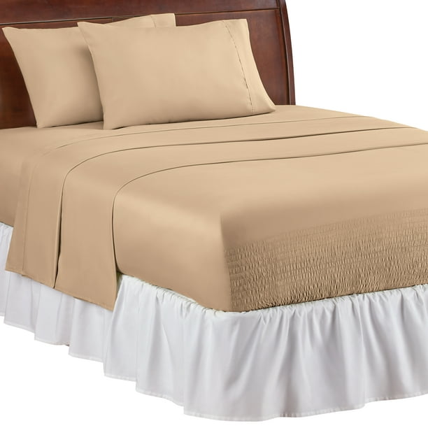 Collections Etc Comfort Dry Cooling Moisture Wicking Bed Sheets - Polyester  - Includes Flat Sheet, Fitted Sheet, 2 Pillow Cases (Twin, 1 Pillow Case) -  Machine Washable - 300-Thread Count - Walmart.com