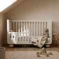 thumbnail image 5 of Art of Nursery by Storkcraft Amalfi Deluxe 5-in-1 Convertible Crib with with Bonus Toddler Guardrail, Frosted Oat with Driftwood, 5 of 20