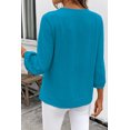 thumbnail image 5 of DOKOTOO Blouses for Women Dressy Casual Ruched V Neck Smocked Tops 3/4 Sleeve Loose Fit Shirts, 5 of 9