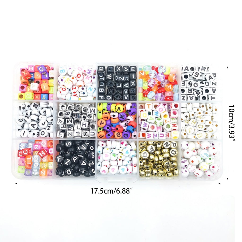 100 DIY Random Alphabet/Letter Acrylic Cube Spacer Loose Beads Jewelry Making Yc 
