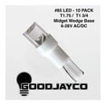 thumbnail image 2 of (10 pieces) #85 LED T1.75 / T1 3/4 midget wedge base 6-28V 85 LED white indicator light bulb replacement for #85 incandescent T1 3/4 W2.1x4.9d base miniature LED lamp (10 pieces), 2 of 4