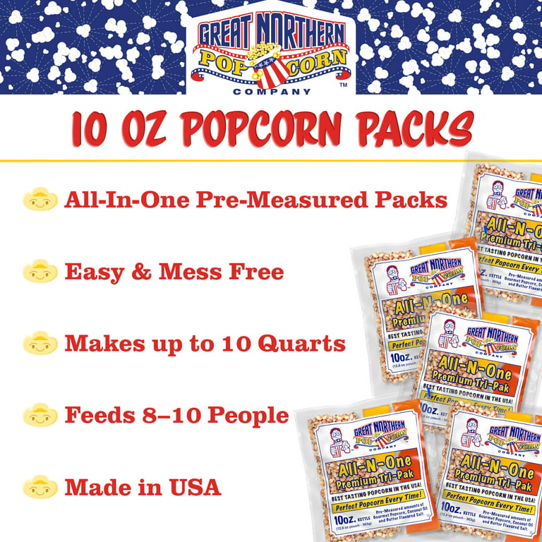 Popcorn Maker + Pre-Measured Popcorn Kit (10 Count) Classic (10 Kit)