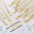 thumbnail image 4 of 14K Gold Plated Necklace for Women Square Cubic Zirconia Initial P Necklaces for Her Valentine's Day Christmas Birthdady Gift, 4 of 5
