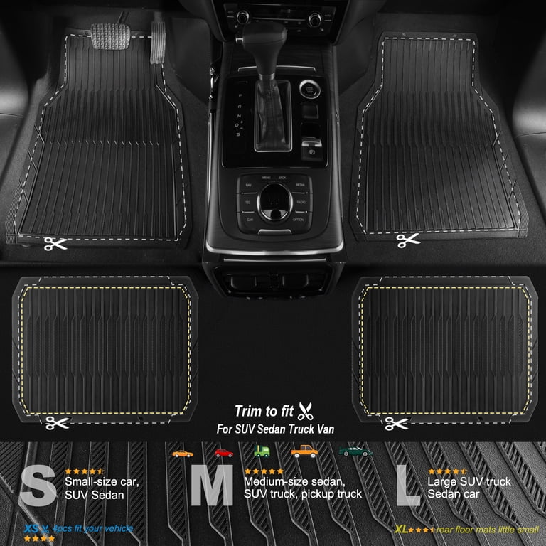 CAR GRAND Rubber Floor Mats, All-Season Waterproof Set photo 6