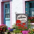 thumbnail image 6 of Home Decorative Welcome to Our Porch Geranium Spring Summer Garden Flag, Red Flower Black White Buffalo Plaid Check House Yard Outside Decoration Fall Autumn Farmhouse Outdoor Small Decor 12.5x18, 6 of 6
