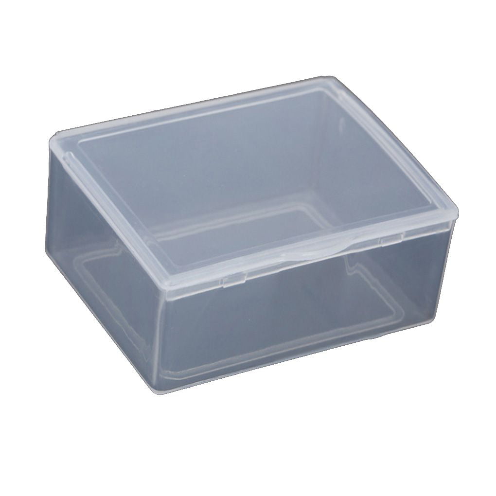 Rectangular Plastic Transparent With Lid Storage Box Collection Container Case 