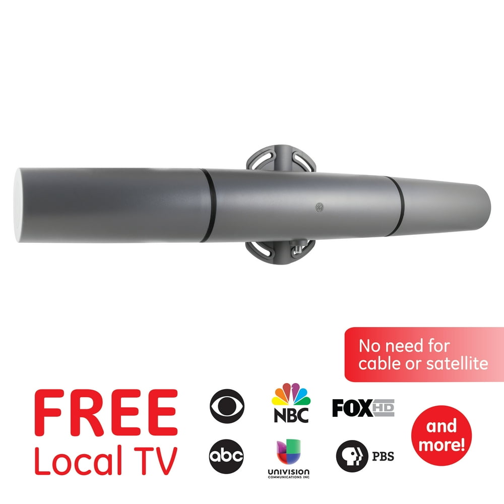 GE UltraPro Stealth HD Amplified Antenna, 60 mile Range, Gray, 34560
