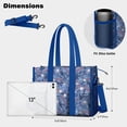 thumbnail image 5 of Teacher Tote Bag,Blue Baseball Silhouette Pattern Teacher Utility Tote Bag,Large Work Tote Bags for Women with Multiple Pockets,Top Zipper Closure,13.8x10.6x6.7 Inch, 5 of 5