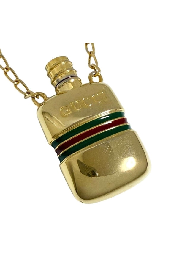 Pre-Owned Gucci unisex pendant necklace, perfume bottle design, vintage.