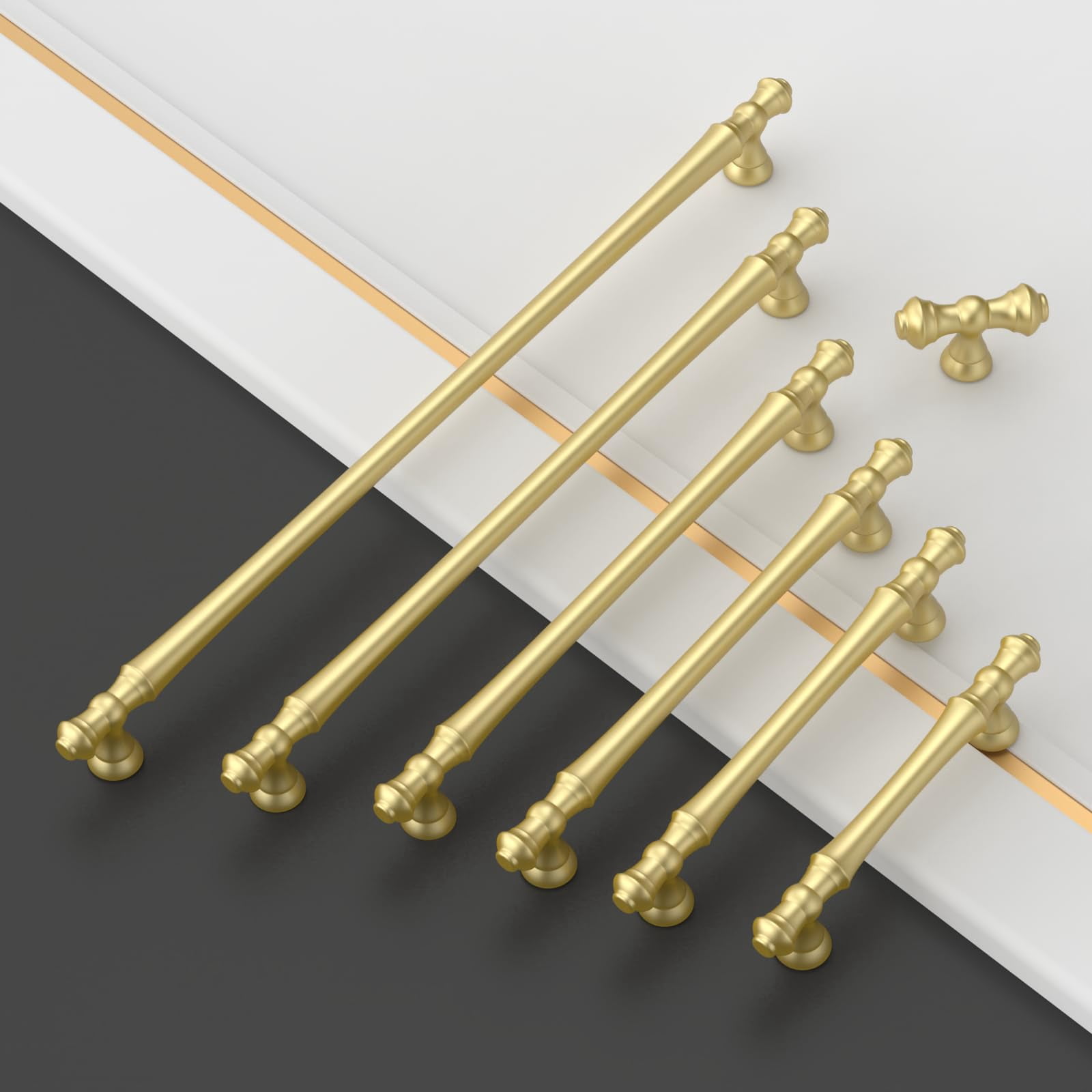 10 Pack Brushed Brass Cabinet Pulls Gold Kitchen Cabinet Handles Hardware For Cupboard Drawer Doors Bathroom Furniture