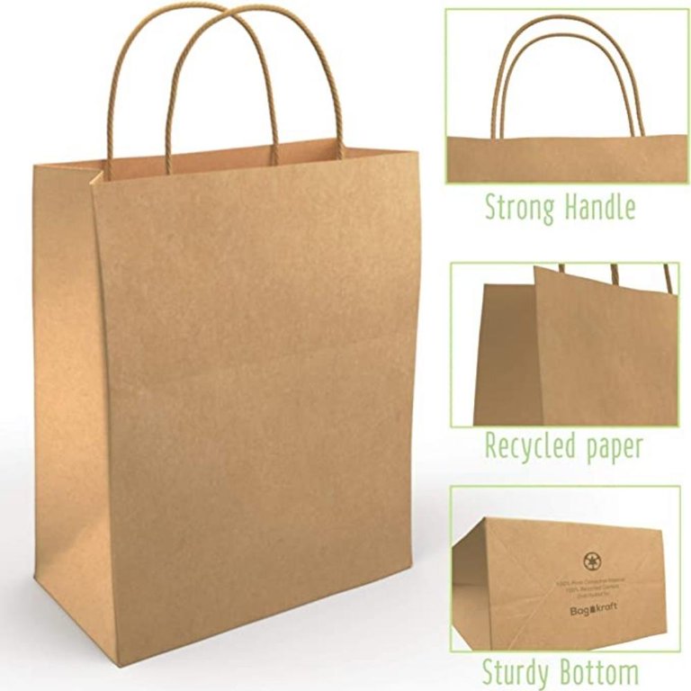 45 Pcs Brown Paper Bags with Handles, 3 Sizes Gift Bags Bulk Kraft Pap –  The Brandster