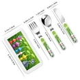 thumbnail image 2 of Saiise Pikmin Print 3 Piece Cutlery Set – Metal, Reusable Children's Knife, Fork & Spoon, Kids-Size, Made from Food-Safe Stainless Steel & ABS Plastic, 2 of 8