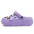 thumbnail image 2 of CERYTHRINA Gardener Platform Clogs Slippers Hight Heels Mules Clog Slip on Wedge Sandals Charm Purple Clogs Nurse Clogs, 2 of 5