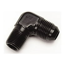 Russell Performance -6 AN to 1/4in NPT 90 Degree Flare to Pipe Adapter (Black)